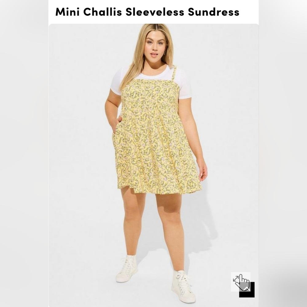 NEW Torrid Mini Challis Sleeveless Sundress Floral Babydoll Cami Dress 5X